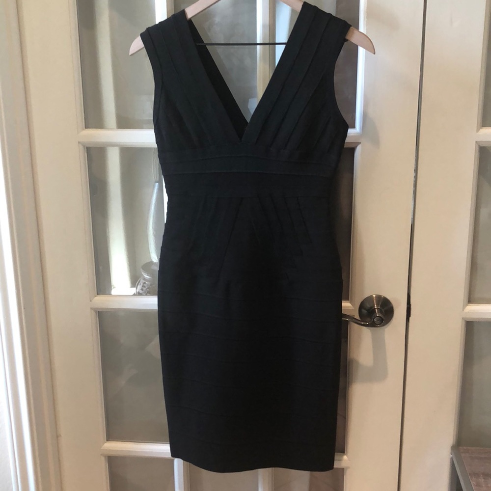 Womens black bandage cocktail dress zipper back size small